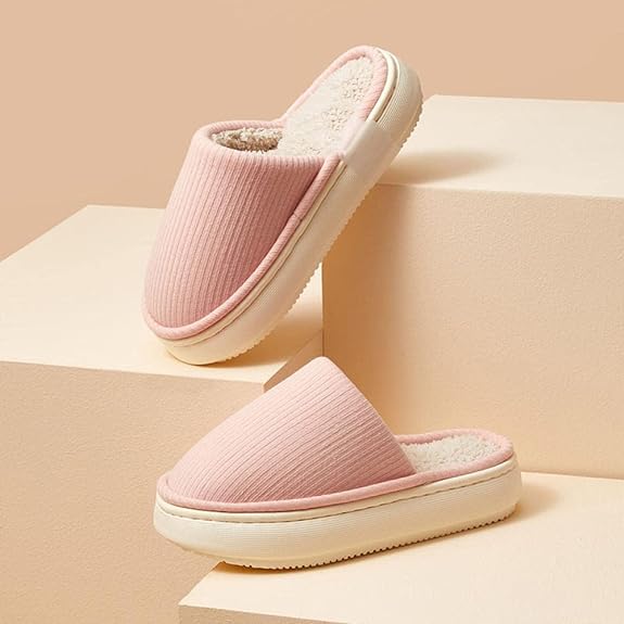 Cozy furry unisex slippers, perfect for indoor/outdoor relaxation. Warm plush house shoes for ultimate comfort.