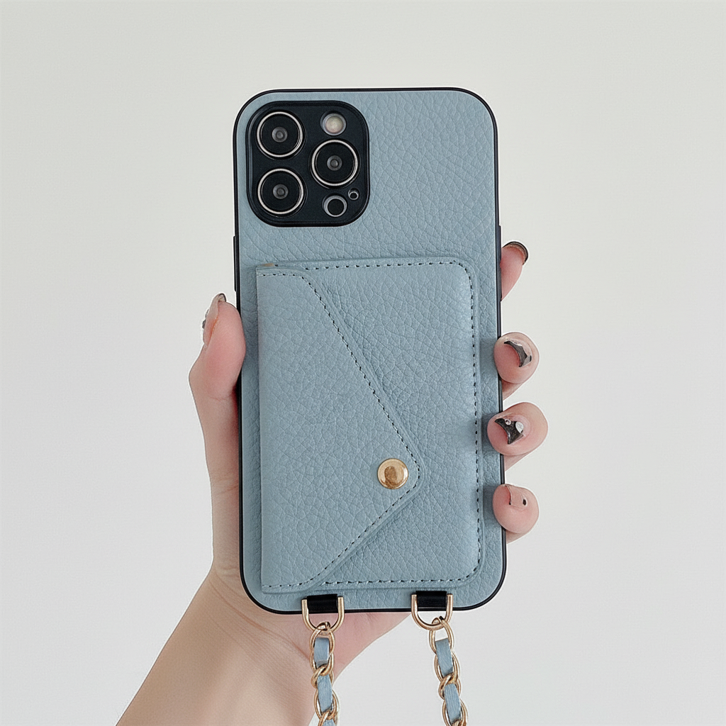 Sleek PU leather phone wallet case with secure magnetic closure & card storage.