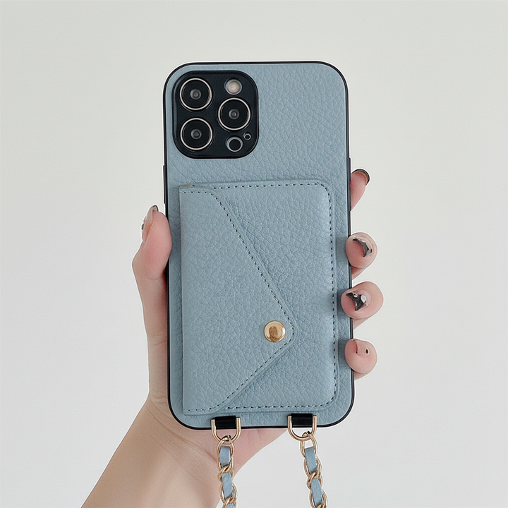 Sleek PU leather phone wallet case with secure magnetic closure & card storage.