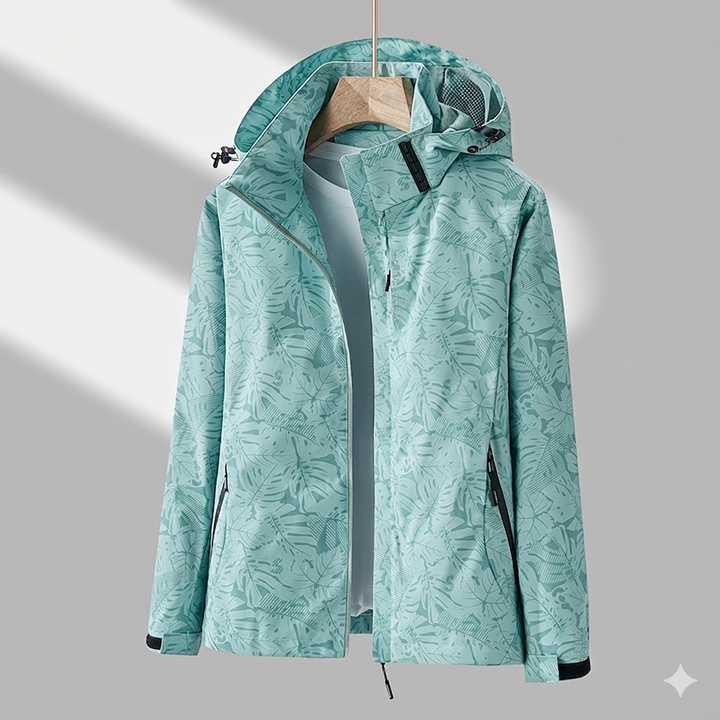 Stylish women's all-season rain jacket, windproof & waterproof for daily outdoor wear.