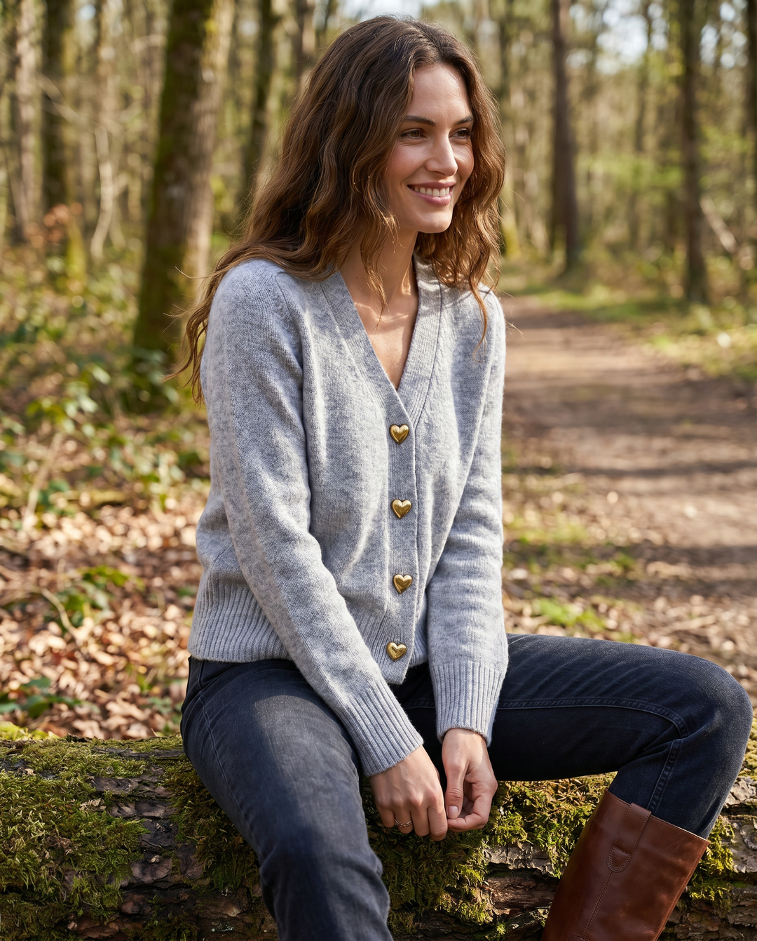 Chic V-neck button front cardigan for women, perfect for versatile layering and casual fall fashion.