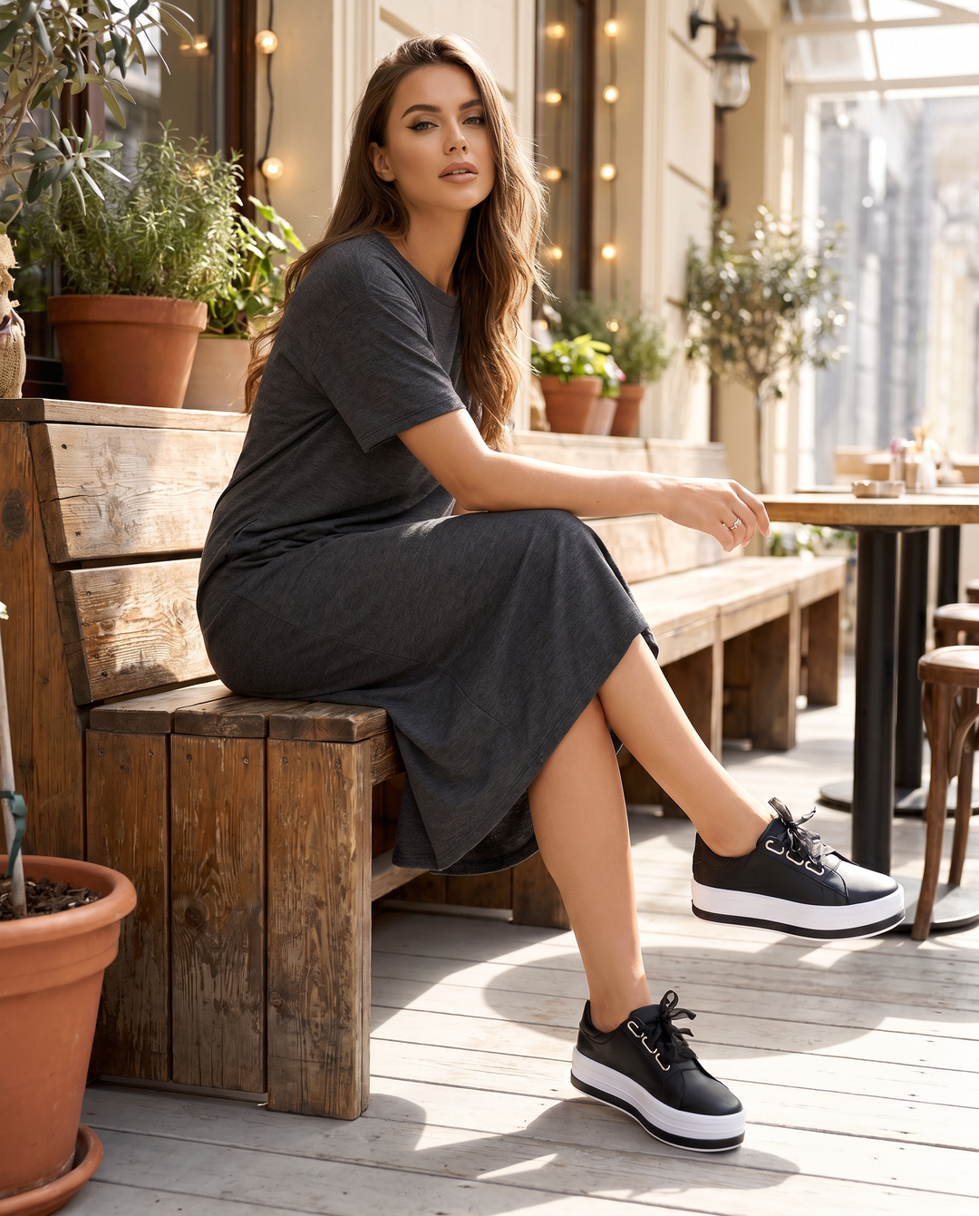 Comfortable women's platform sneakers offering superior arch support and cushioning, ideal for active lifestyles.
