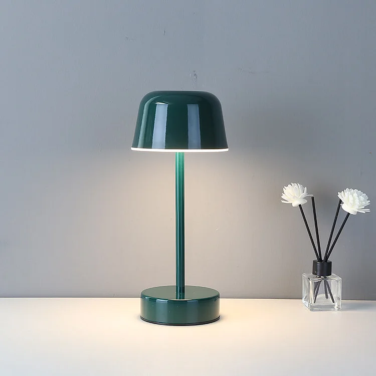 Contemporary cordless LED lamp, dimmable for adjustable ambiance, perfect portable lighting.