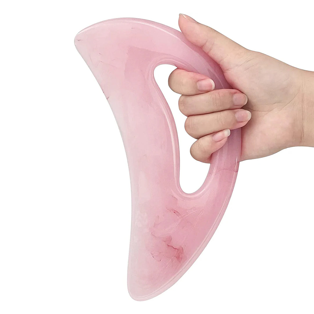 Unisex resin Gua Sha body massager for tension relief & muscle relaxation. Promotes circulation & lymphatic drainage.