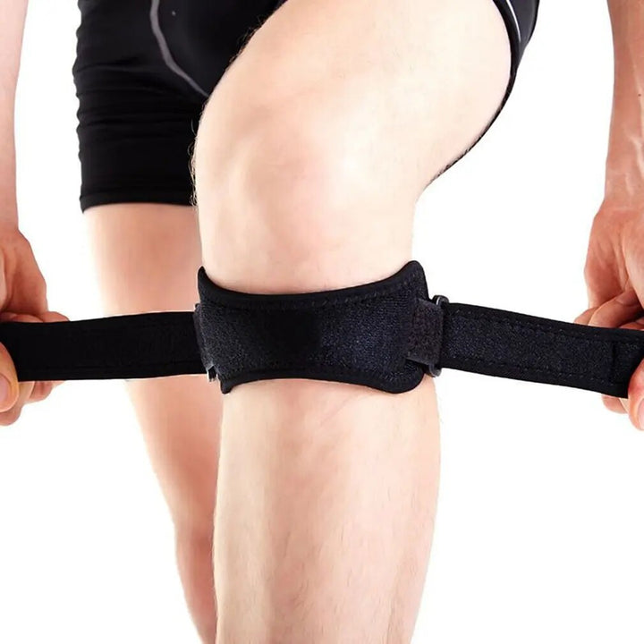 Patella tendon support strap, adjustable for men & women, for knee pain & athletic activities.