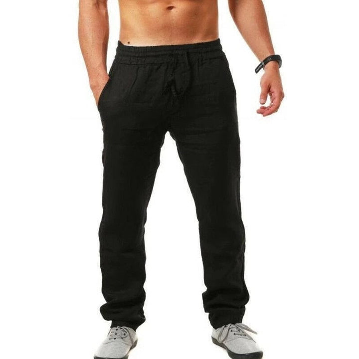 Soft, breathable men's summer pants, lightweight and comfortable for warm weather adventures.