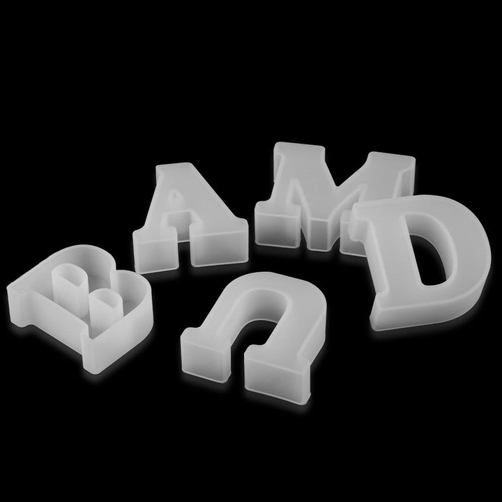 Home & garden silicone letter mold for making custom chocolate and soap creations.