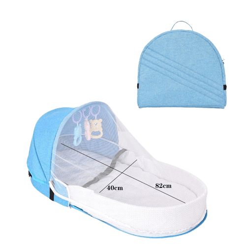 Comfortable infant sleep solution: unisex baby nest bed with protective mosquito net. Foldable & safe for newborns.