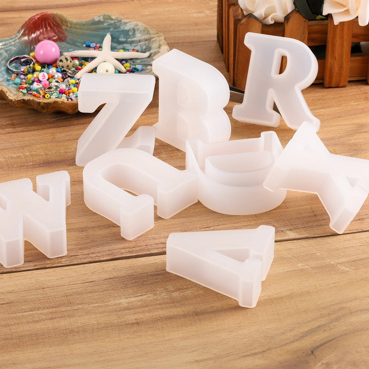 Easy-release 3D silicone letter mold for perfect chocolate, soap, or resin crafts.