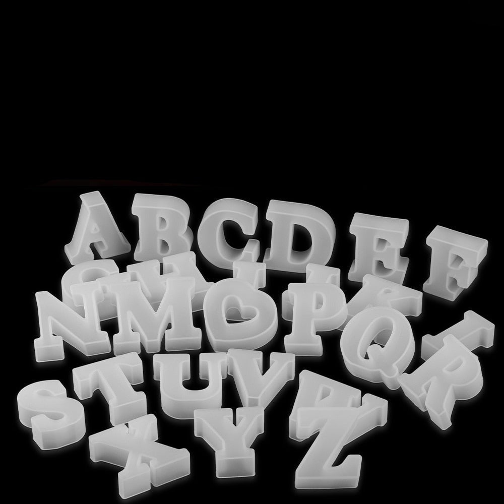 Kids' craft 3D silicone letter mold for educational and fun family activities.