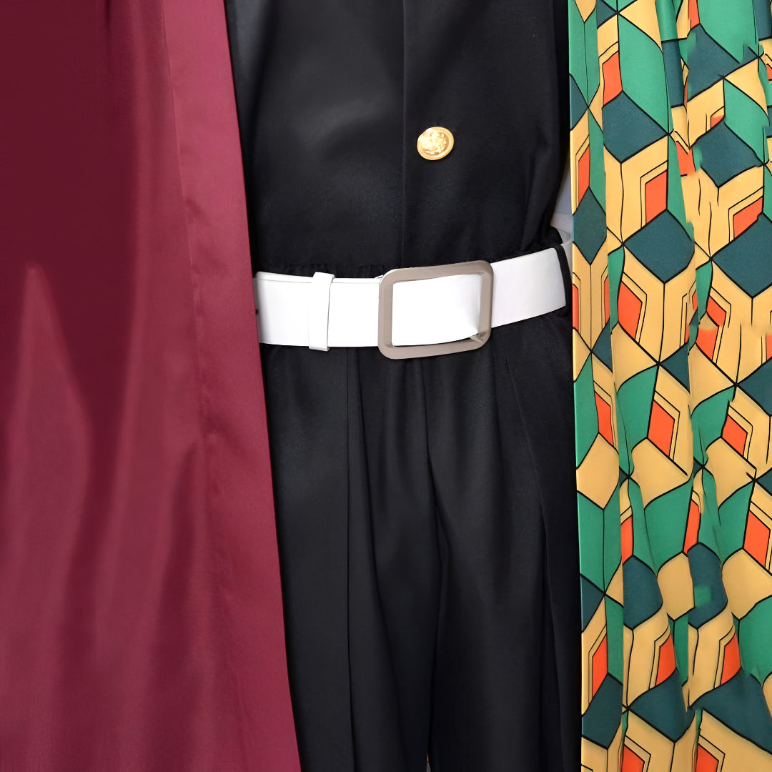 Halloween anime costume set for boys & girls, includes haori jacket and detailed character mask.