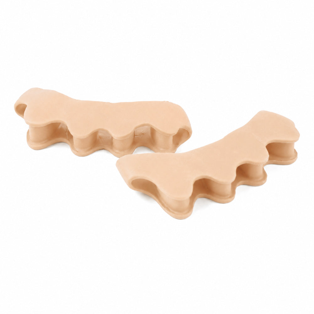 Flexible silicone bunion relief splint and hammer toe corrector for comfortable daily foot alignment.