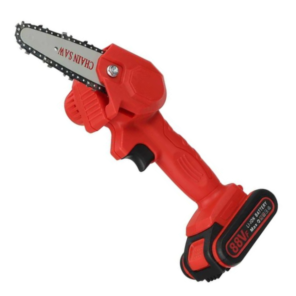 Handheld electric pruning saw, perfect for precise tree trimming & garden cleanup.