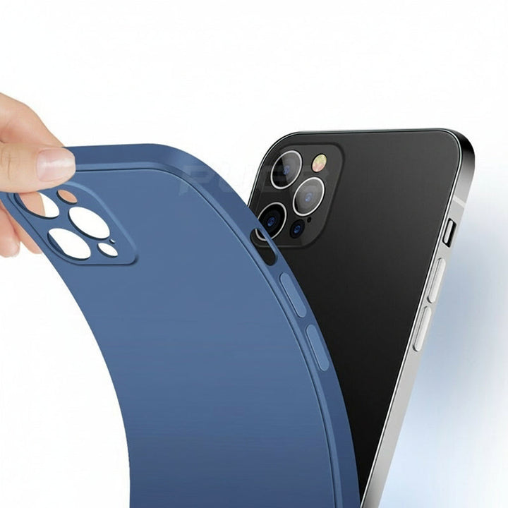Thin iPhone accessory: a protective matte case for enhanced phone security.