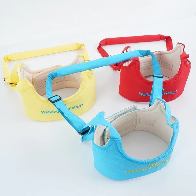 Breathable baby walking harness for secure first steps. Adjustable toddler support, child safety gear.
