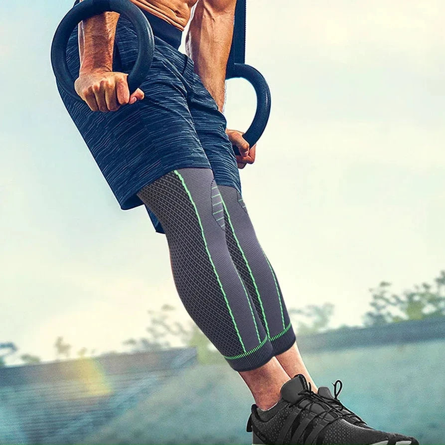 Compression sleeve for knee pain relief, offering stability & support for workouts, recovery & joint protection.