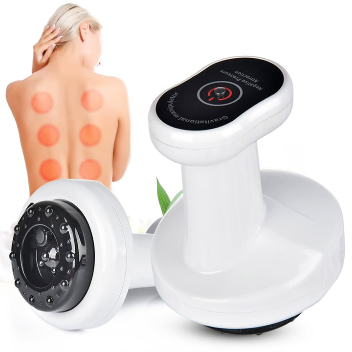 Close-up of electric cellulite massager head, designed for effective skin smoothing, toning & lymphatic drainage.