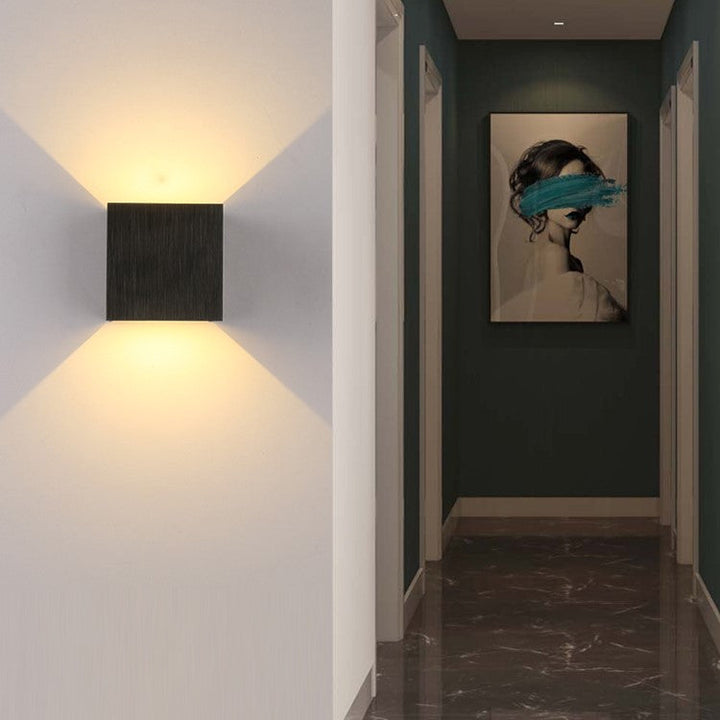 Durable Aluminum LED Cube Wall Sconce. Provides sophisticated up & down accent lighting.