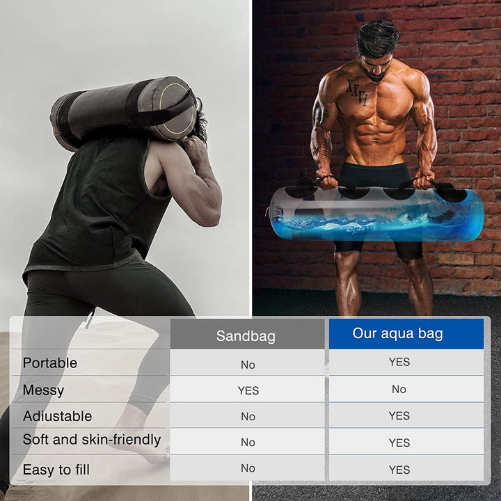 Enhance core strength & stability with this versatile water-filled power workout bag. Unisex fitness equipment.