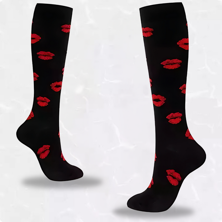 Compression socks for active men & women; provides gentle, firm leg support.