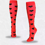 Red with black hearts