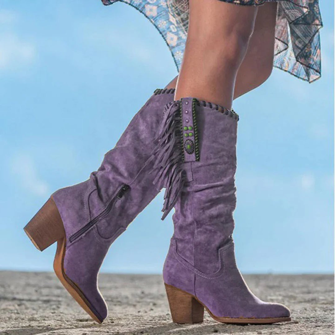 Comfortable women's western ankle boots with a stable heel. Laura boots offer stylish appeal for all-day wear footwear.