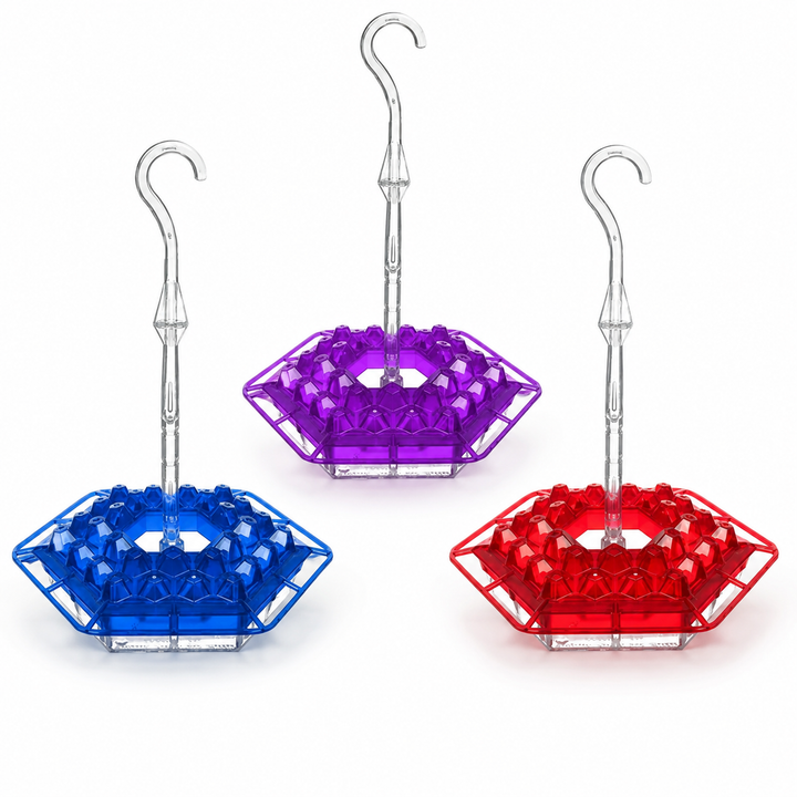 Durable outdoor hummingbird feeder with bee guard, charming garden decor for your patio and attracting birds.