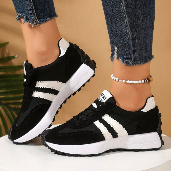 Non-slip women's comfort trainers, wide fit, for secure and easy walking.