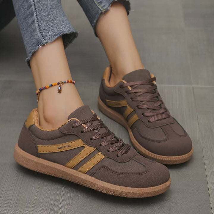 Lace-up walking trainers for women, with arch support & generous wide fit.