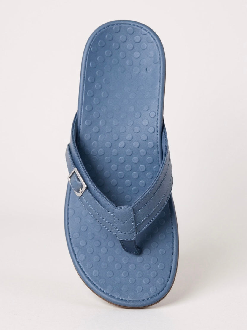 Pair of women's cushioned thong sandals, designed for all-day comfort, casual wear, and summer footwear.