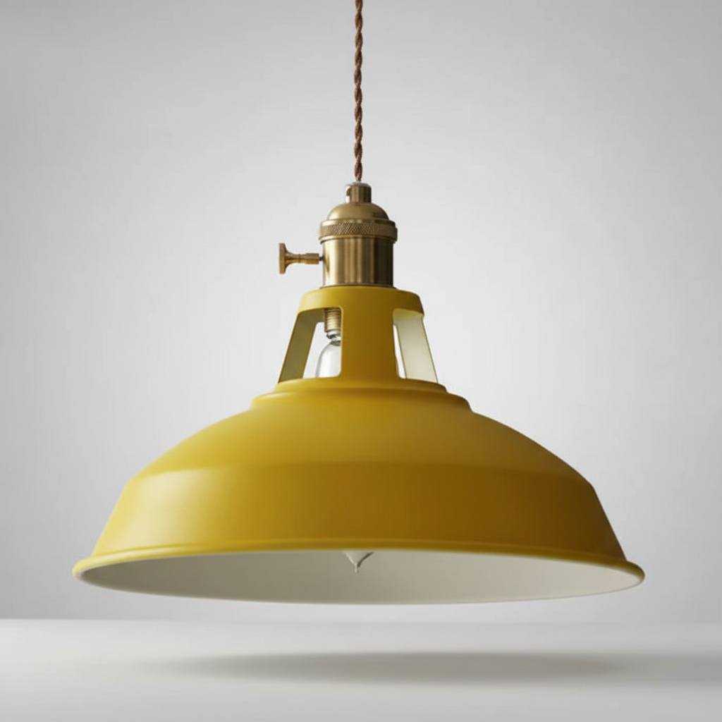 Elegant black metal industrial ceiling lamp, a perfect addition to any dining room.