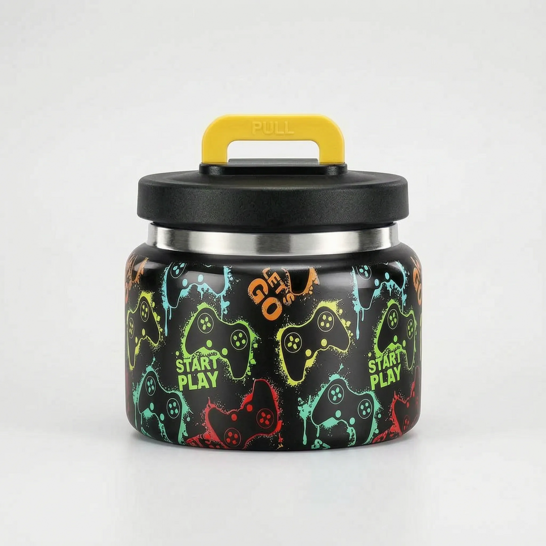 Easy meal prep with this kids' insulated food jar. Pack hot lunch or cold snacks for school. Leak-proof stainless steel thermos.