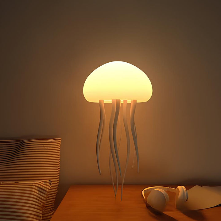 Color-changing jellyfish LED lamp with a mesmerizing floating effect, perfect for unique room decor.