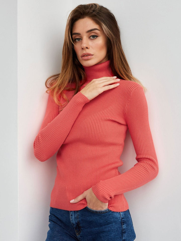 Comfortable women's turtleneck, everyday wear for autumn fashion and cozy layering.