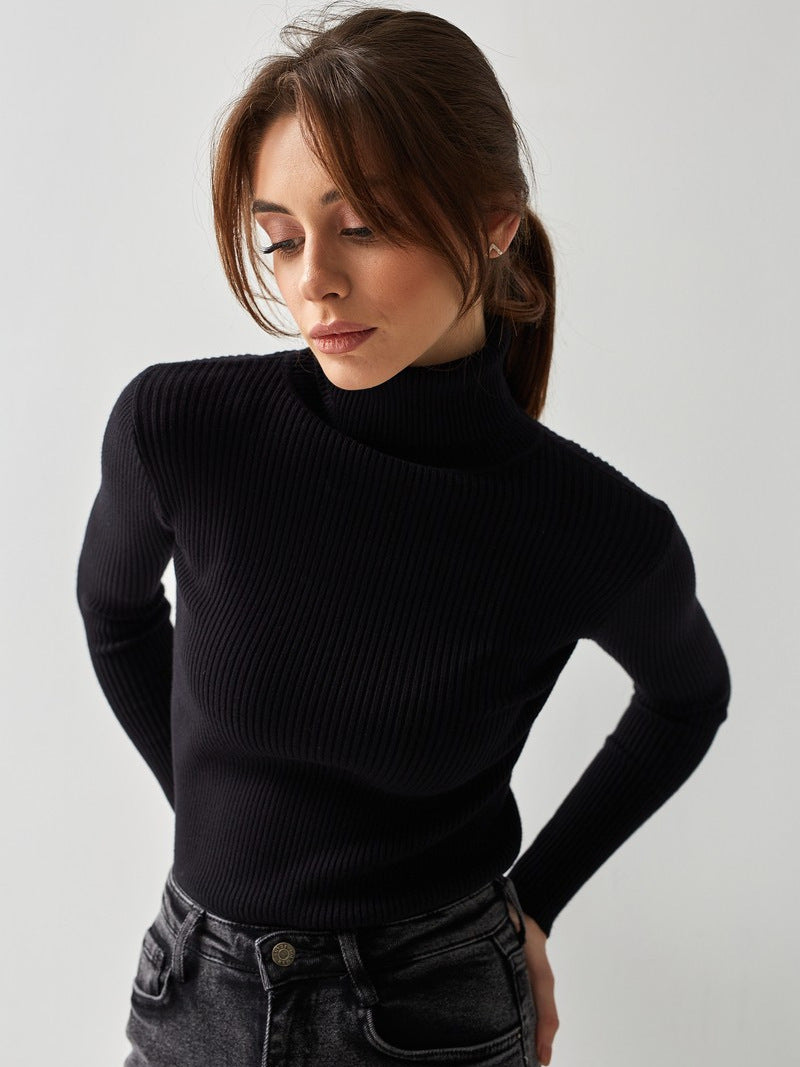 Classic women's apparel: a cozy turtleneck sweater, perfect for autumn & winter style.