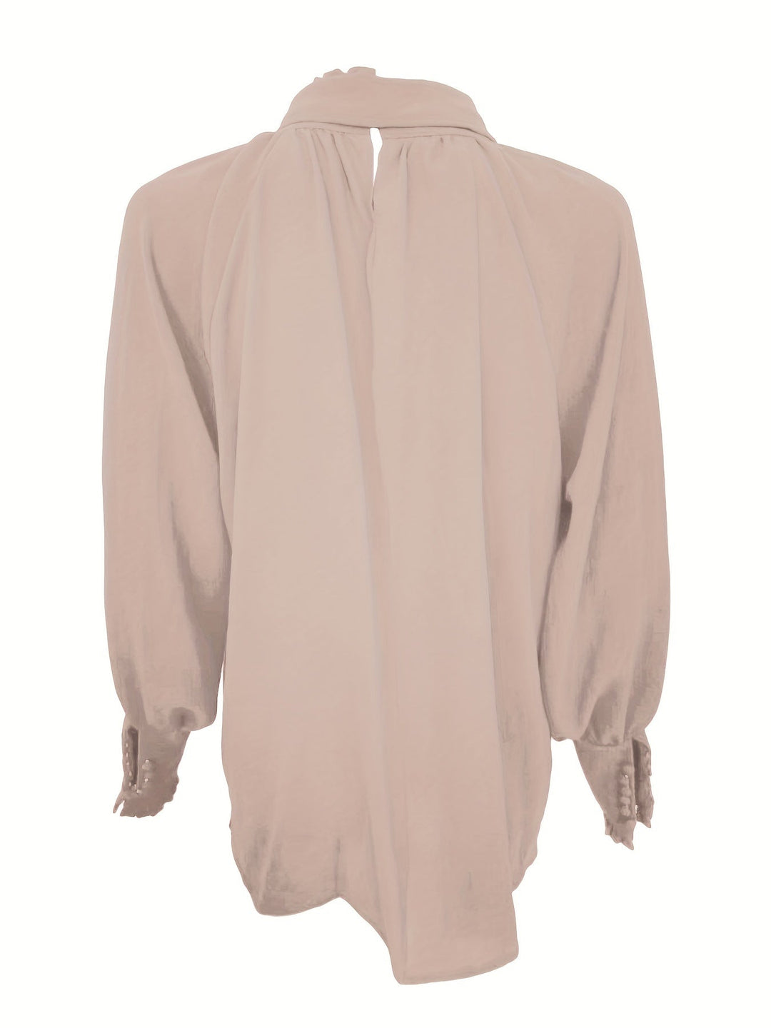 Women's elegant long sleeve tie-neck blouse. A versatile fashion top for casual chic style or sophisticated wear.