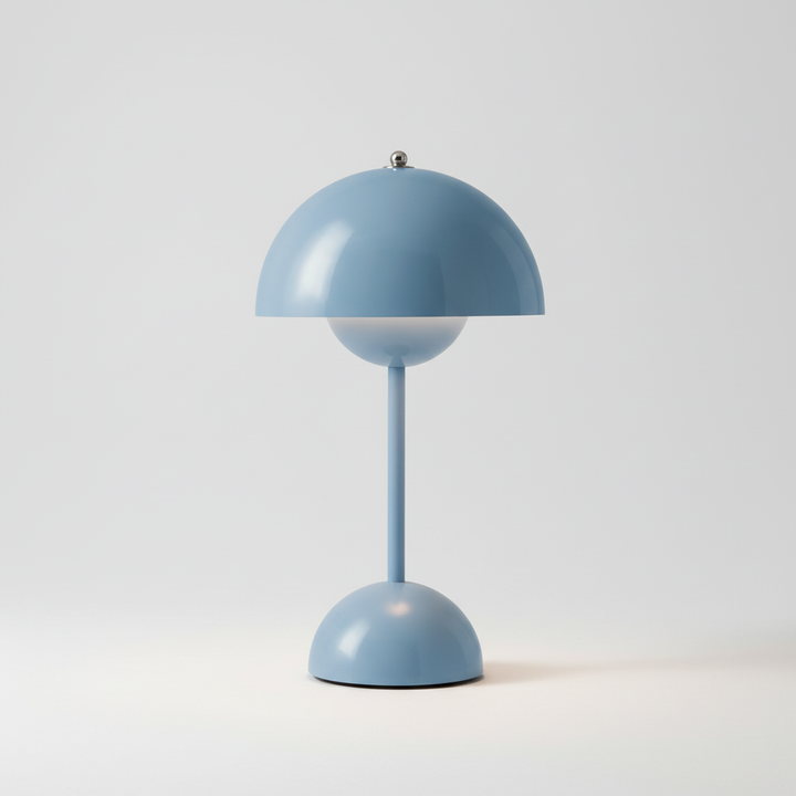 Elegant RadiantOrb wireless lamp, perfect as a bedroom nightlight or a modern living room accent piece.