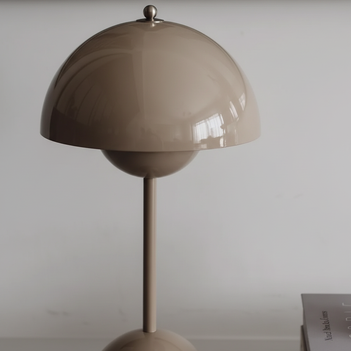 Modern retro-design LED table lamp, the RadiantOrb provides soft, dimmable lighting for any room.