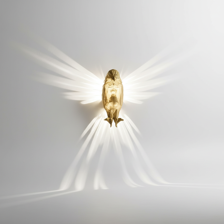 Enchanting wireless wall light featuring majestic eagle silhouette. Battery operated, perfect for ambient home lighting.