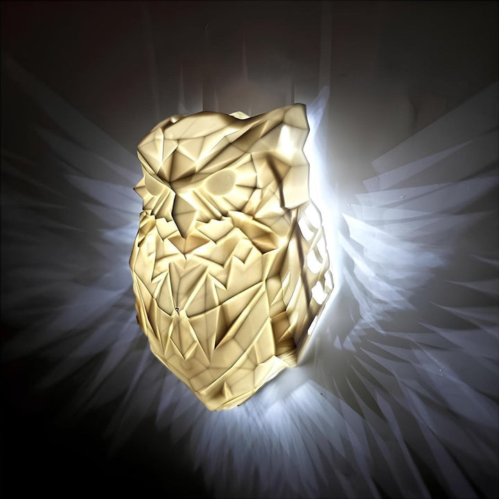 Resin art wireless wall light, projecting captivating animal silhouettes. Battery powered decorative lamp for any room.