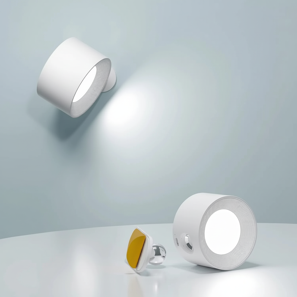 Modern wireless magnetic LED wall lamp, dimmable & portable. Enhance any space with flexible, bright light.