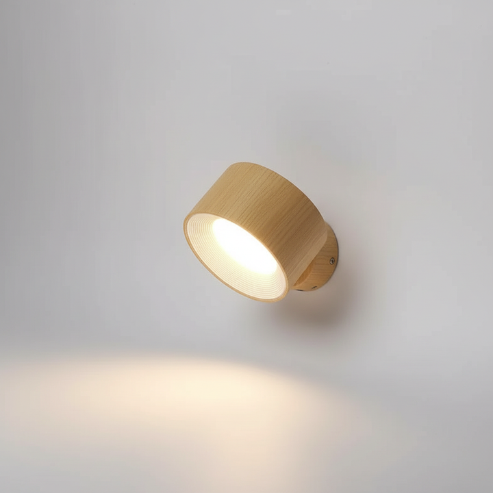 FlexiHalo wireless LED wall lamp, magnetic & dimmable. Provides adjustable, portable lighting for home or office.