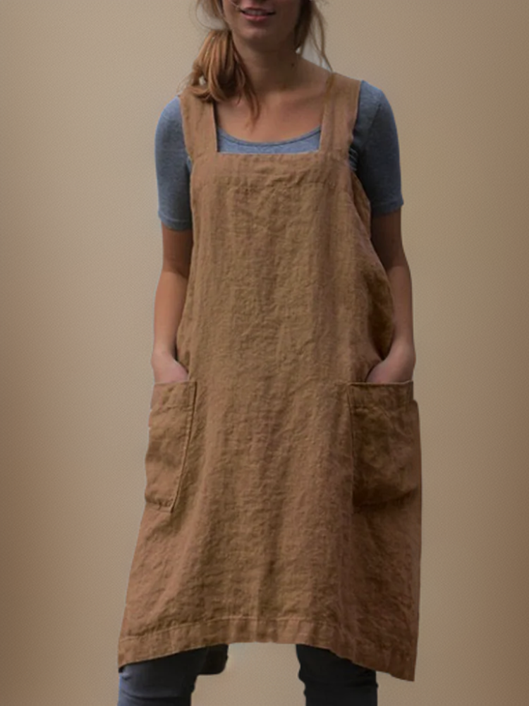 Soft & comfortable women's apron dress, ideal for creative projects and casual daily fashion.