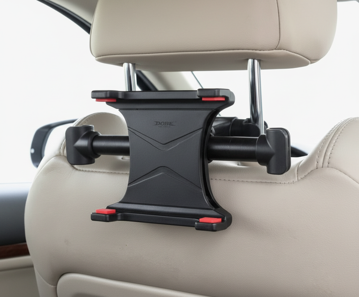 Adjustable car headrest mount for tablets & phones. Universal backseat entertainment for kids.