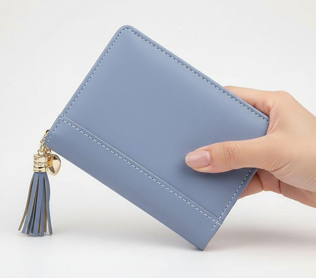 Classic brown WalletFolio women's compact wallet, a timeless ladies' accessory & card holder.