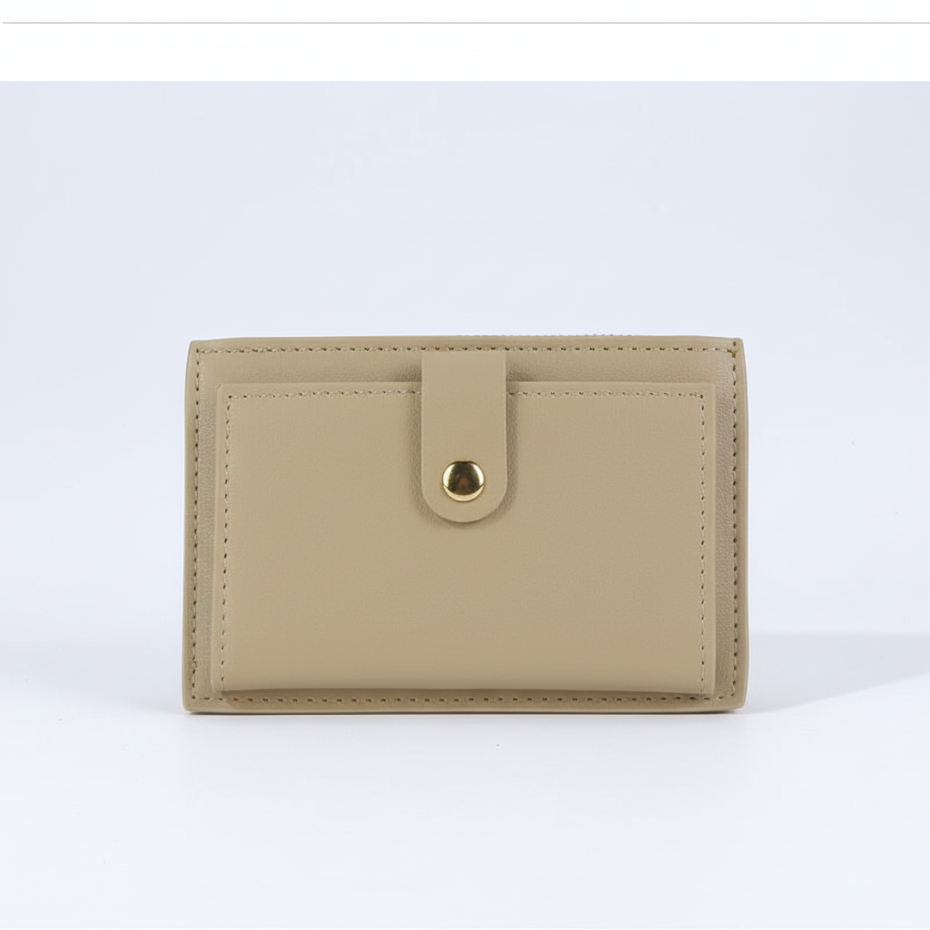Modular women's checked slim wallet. Sleek PU leather design, compact card holder for fashion & function.