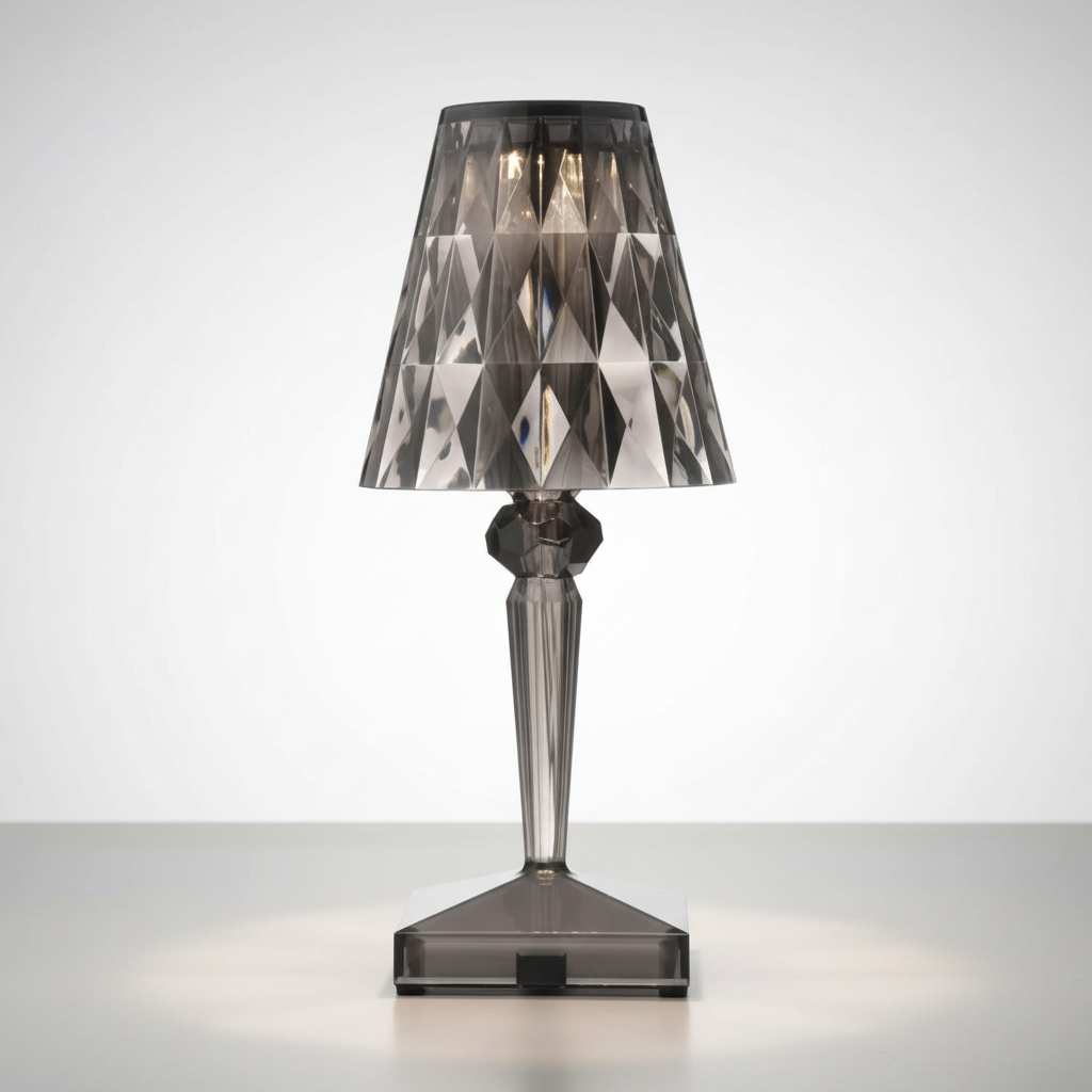 Decorative Prismara crystal lamp, offering sophisticated ambient lighting for luxurious home decor.