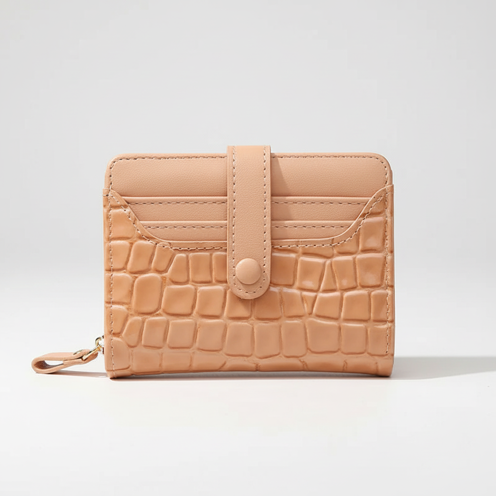 Fashionable women's small wallet, practical card holder purse, a luxury accessory for any occasion.