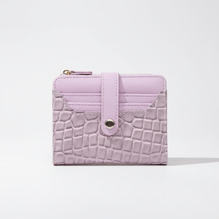 Trendy women's small purse with elegant sequin accents & secure snap closure, a fashion wallet.