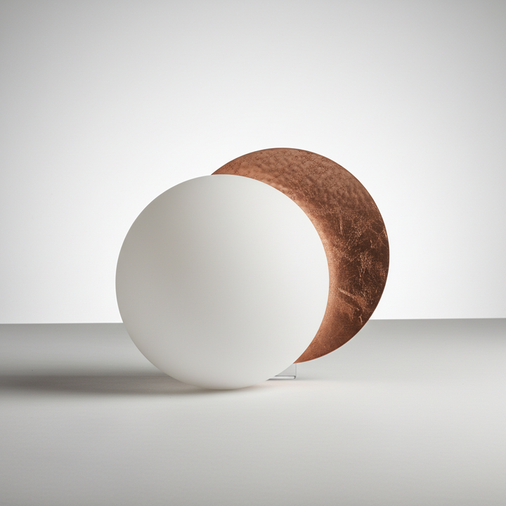EclipseHalo LED wall lamp, a modern & artistic piece. Offers warm, ambient light for any room. Home decor.